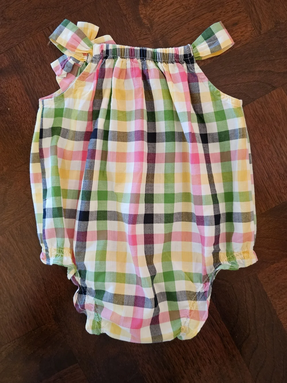 GAP Baby Girls Adorable Multicolor Pastel Gingham Romper 3/6M